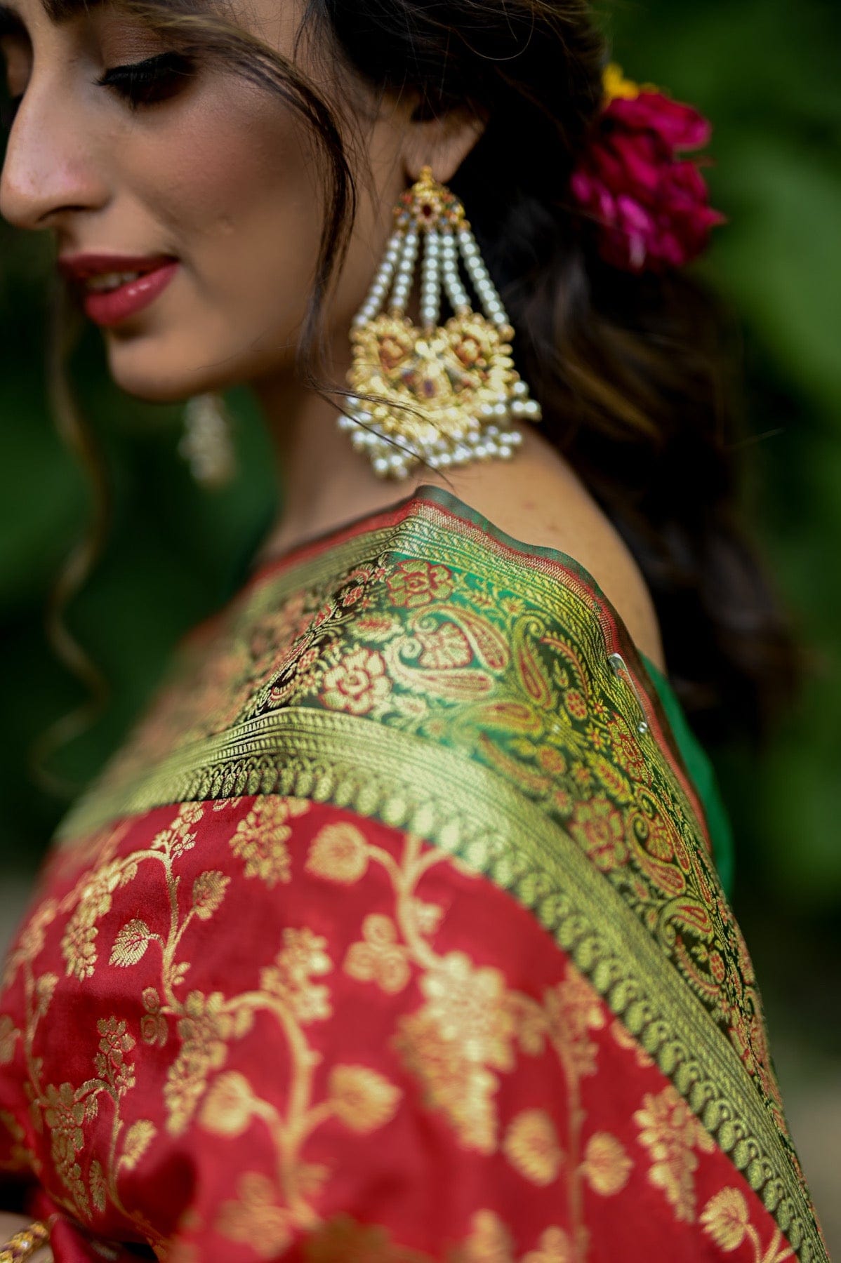 Jaal Silk Banarsi Stitched Saree