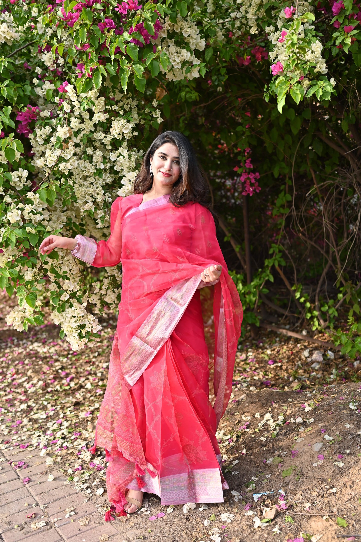 Printed Organza - Rose Stitched Set