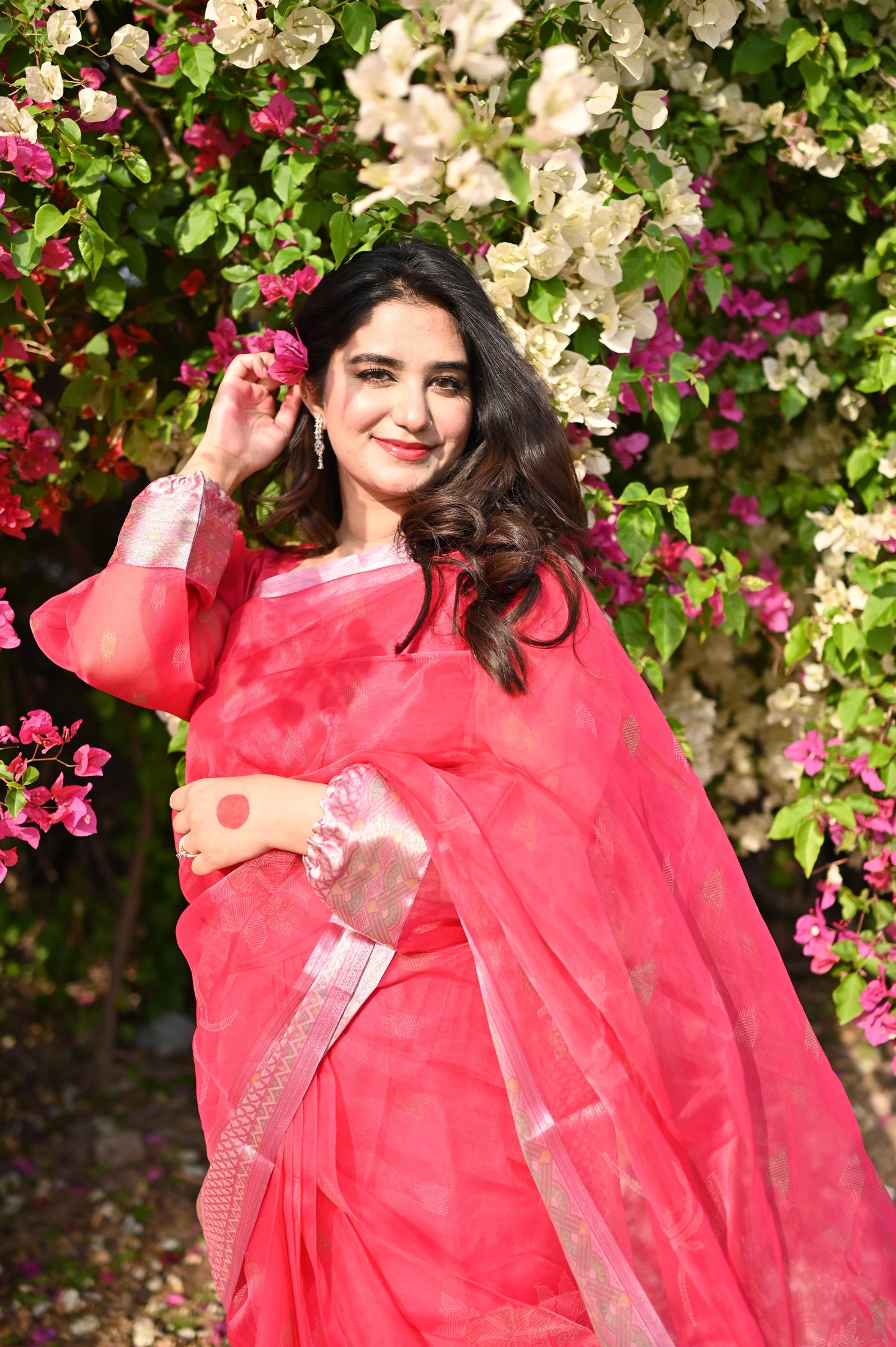 Printed Organza - Rose Stitched Set