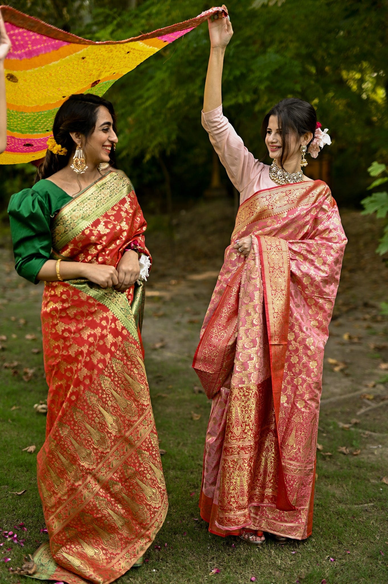 Jaal Silk Banarsi Stitched Saree