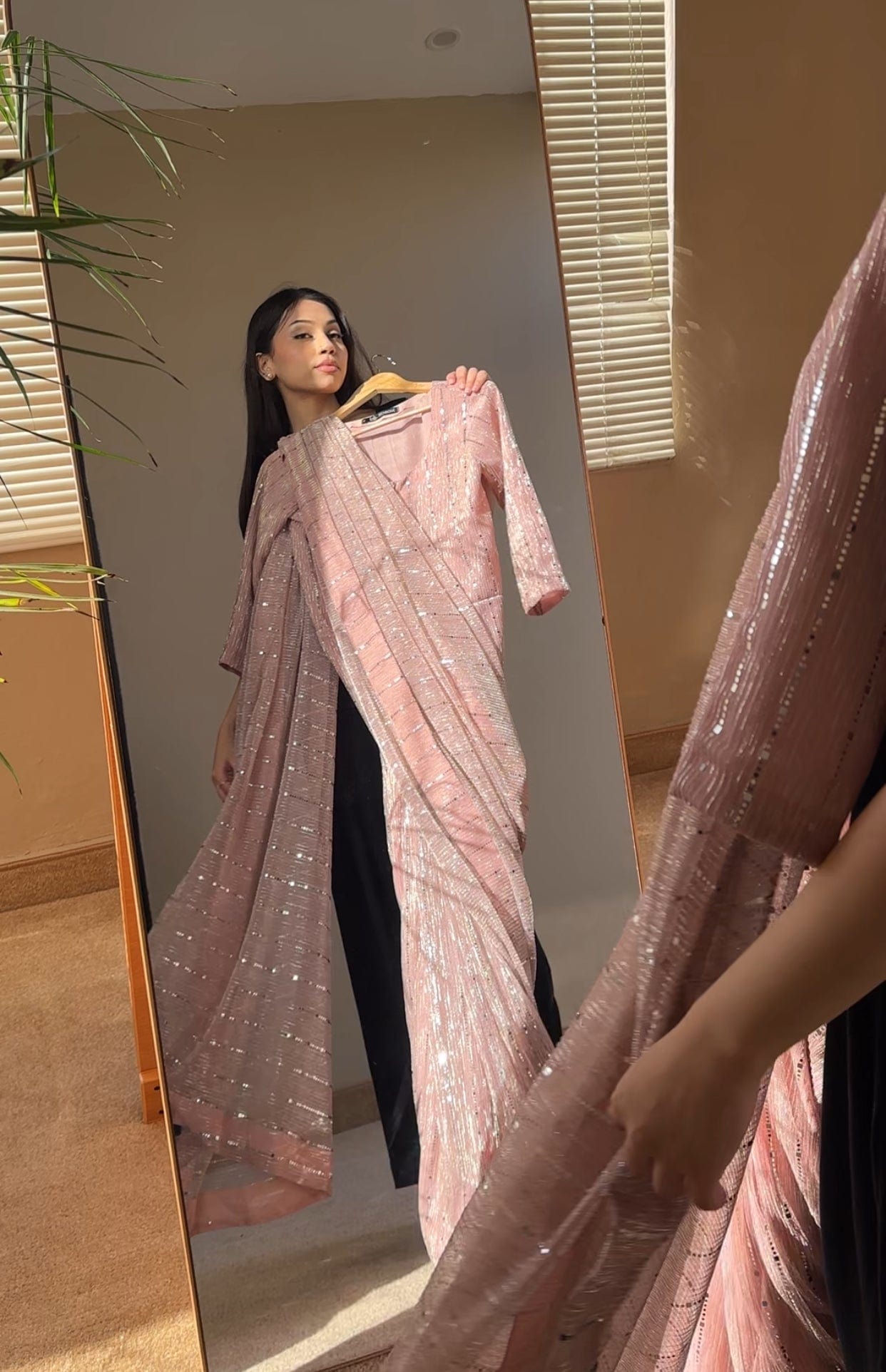 Peachy Pink - No minute Saree