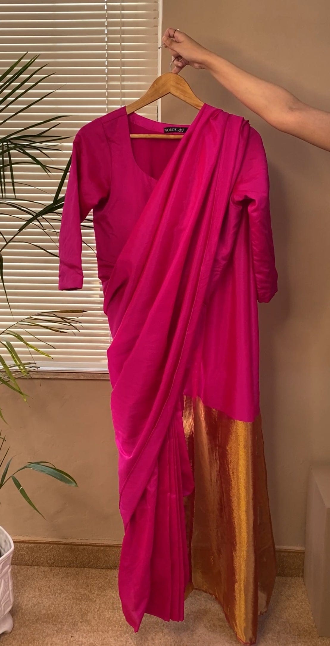 Hot Pink - No minute Saree
