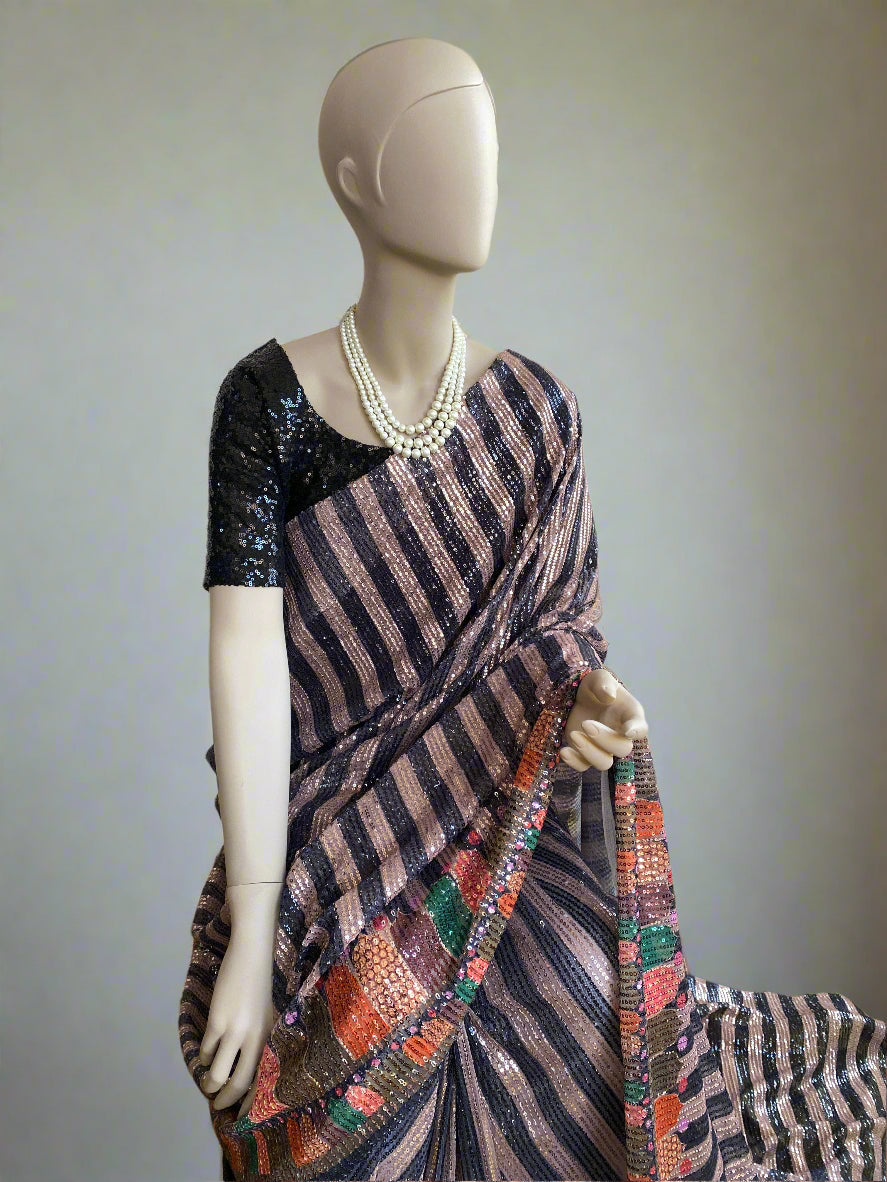 Premium two toned sequin saree-ii