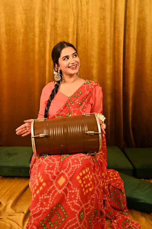 Georgette Chunri Saree - Red