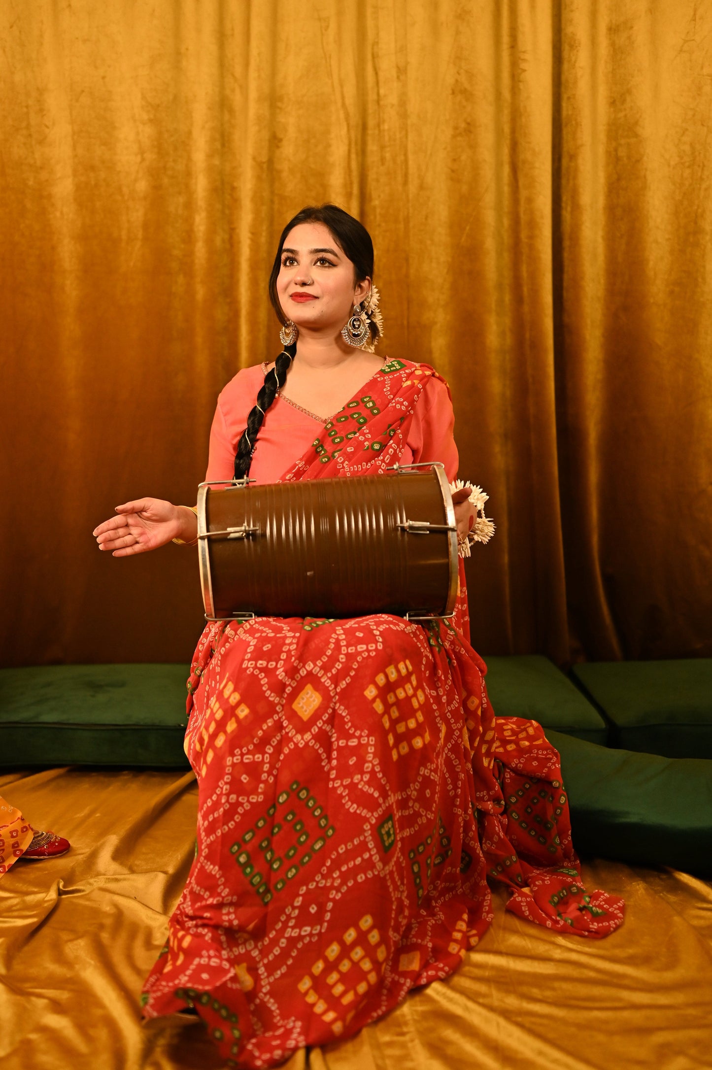 Georgette Chunri Saree - Red