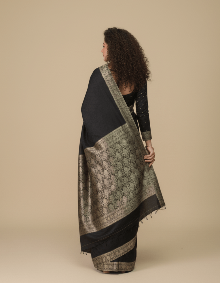Maharani Self Embossed - Black