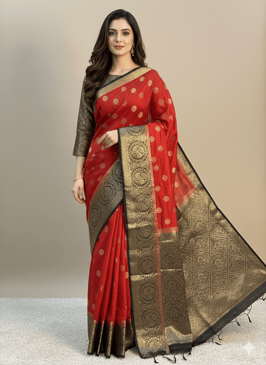 Article 1016 - Banarsi Red & Black