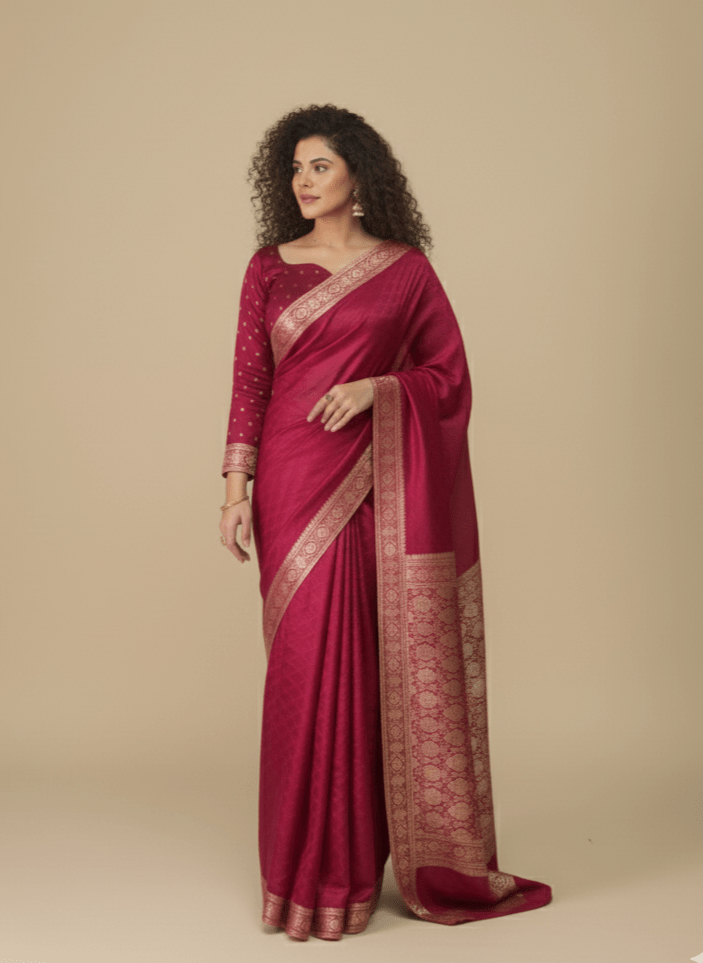 Maharani Self Embossed - Berry