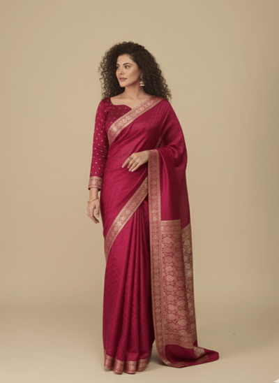 Maharani Self Embossed - Berry