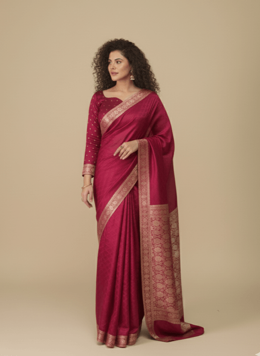 Maharani Self Embossed - Berry