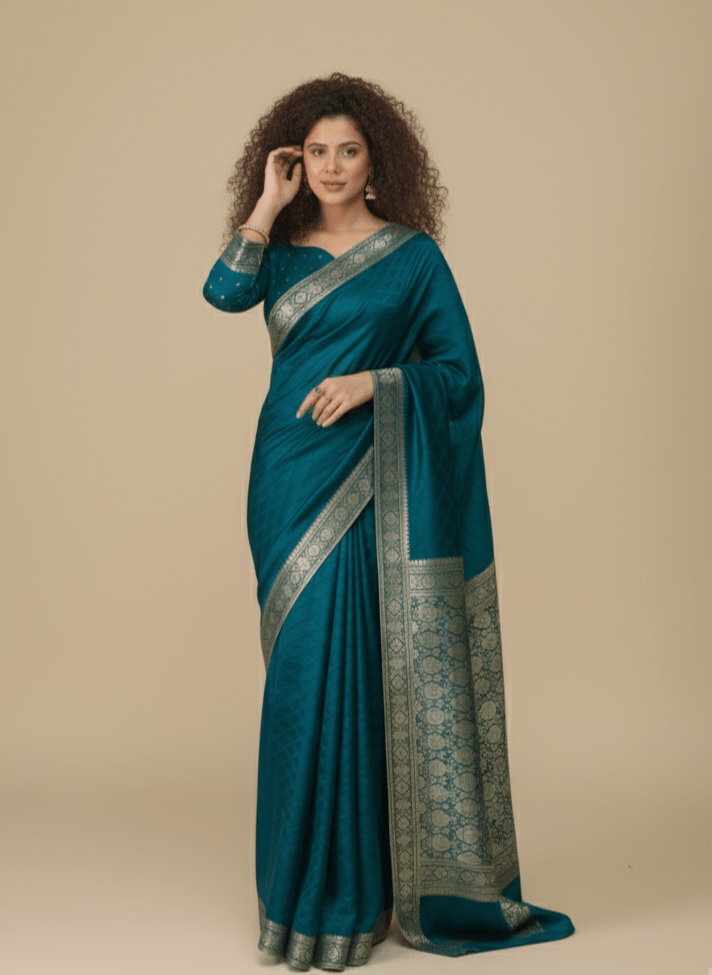 Noroz Rind Maharani Self Embossed - Teal – Noroz