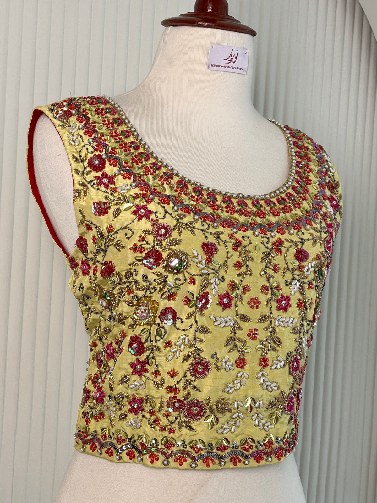 Dil Ruba - Hand Work Stitched Bridal sleeveless Blouse