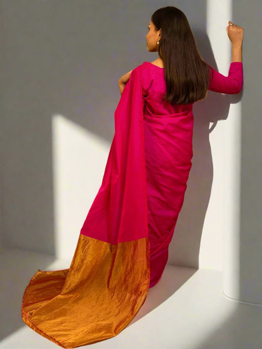 Hot Pink - No minute Saree