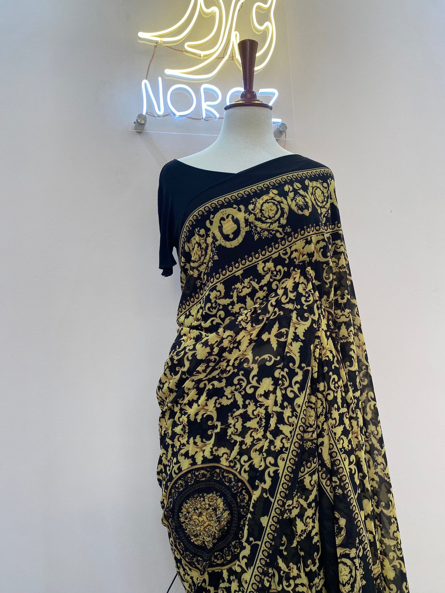 Versace Print Saree