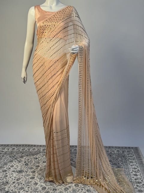 Rano - Pure Crinkle Chiffon Mukesh Handwork