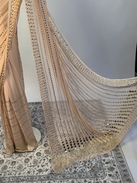 Rano - Pure Crinkle Chiffon Mukesh Handwork