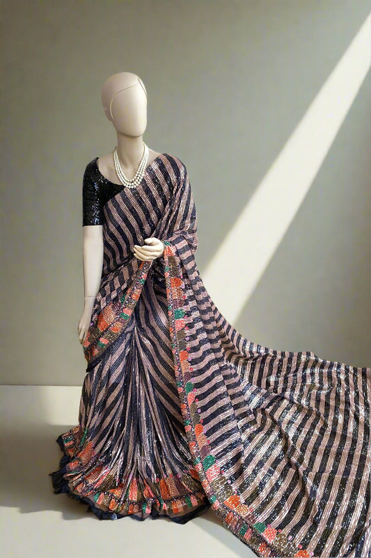 Premium two toned sequin saree-ii