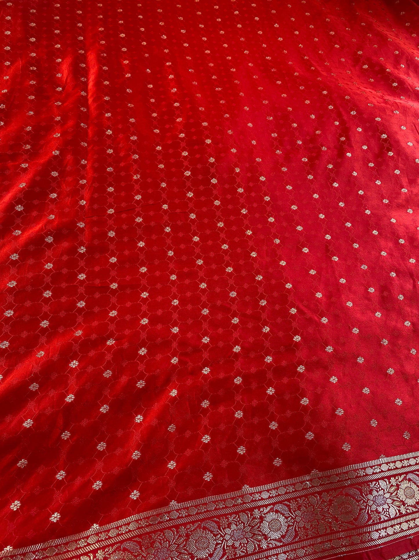 Maharani Self Embossed - Blood Red