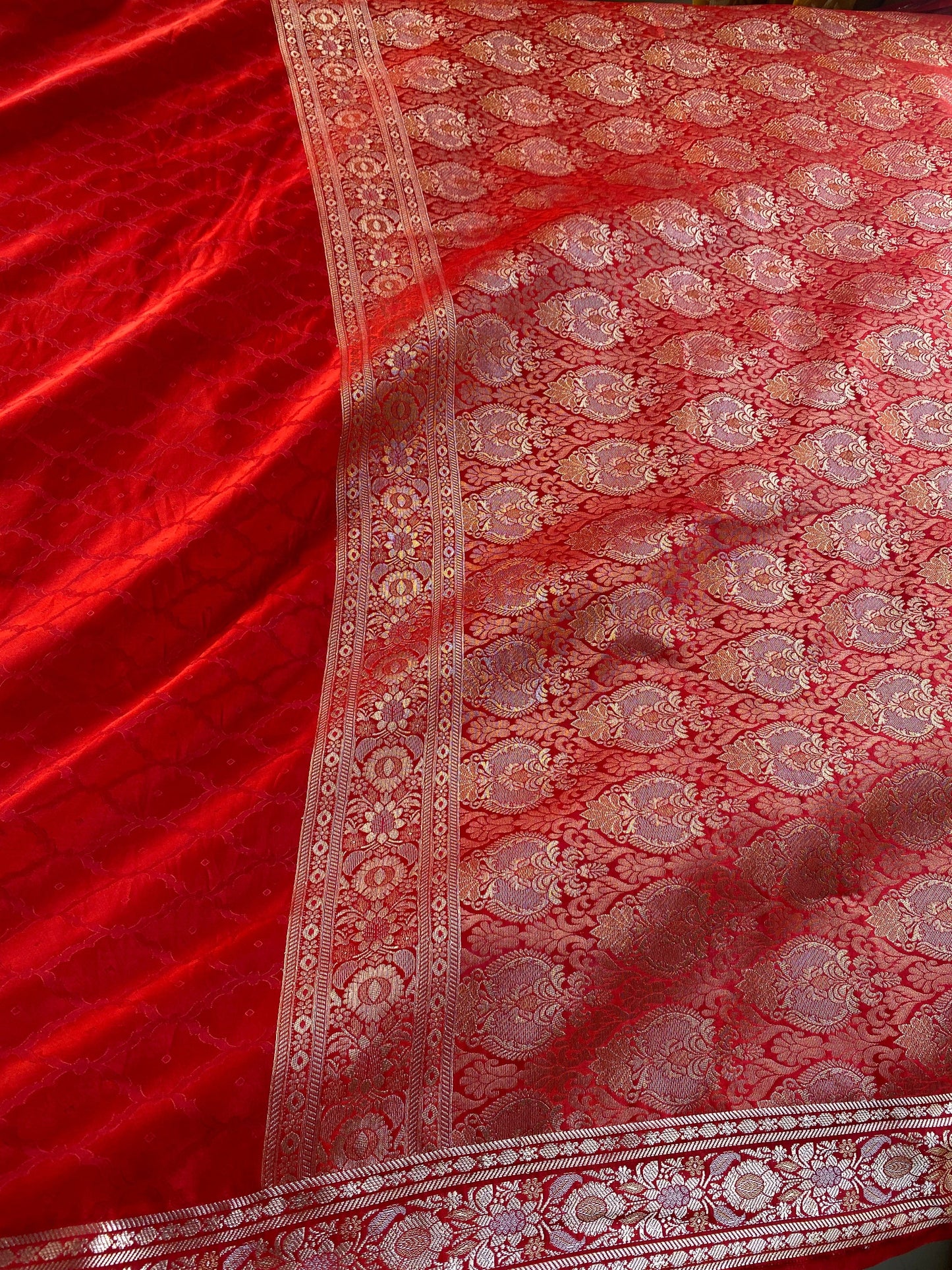 Maharani Self Embossed - Blood Red