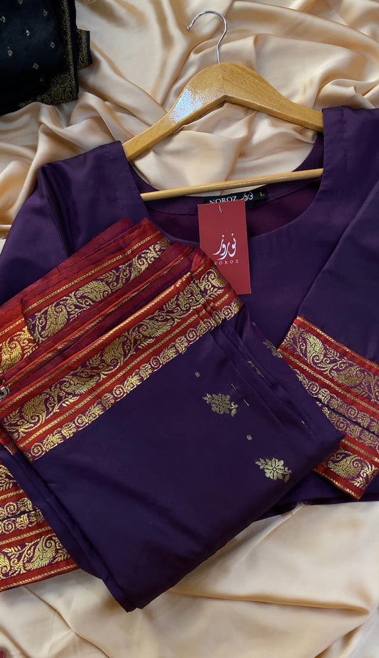 Laila - Plum-Stitched Set