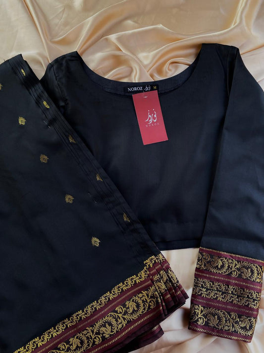 Laila Black Stitched Set