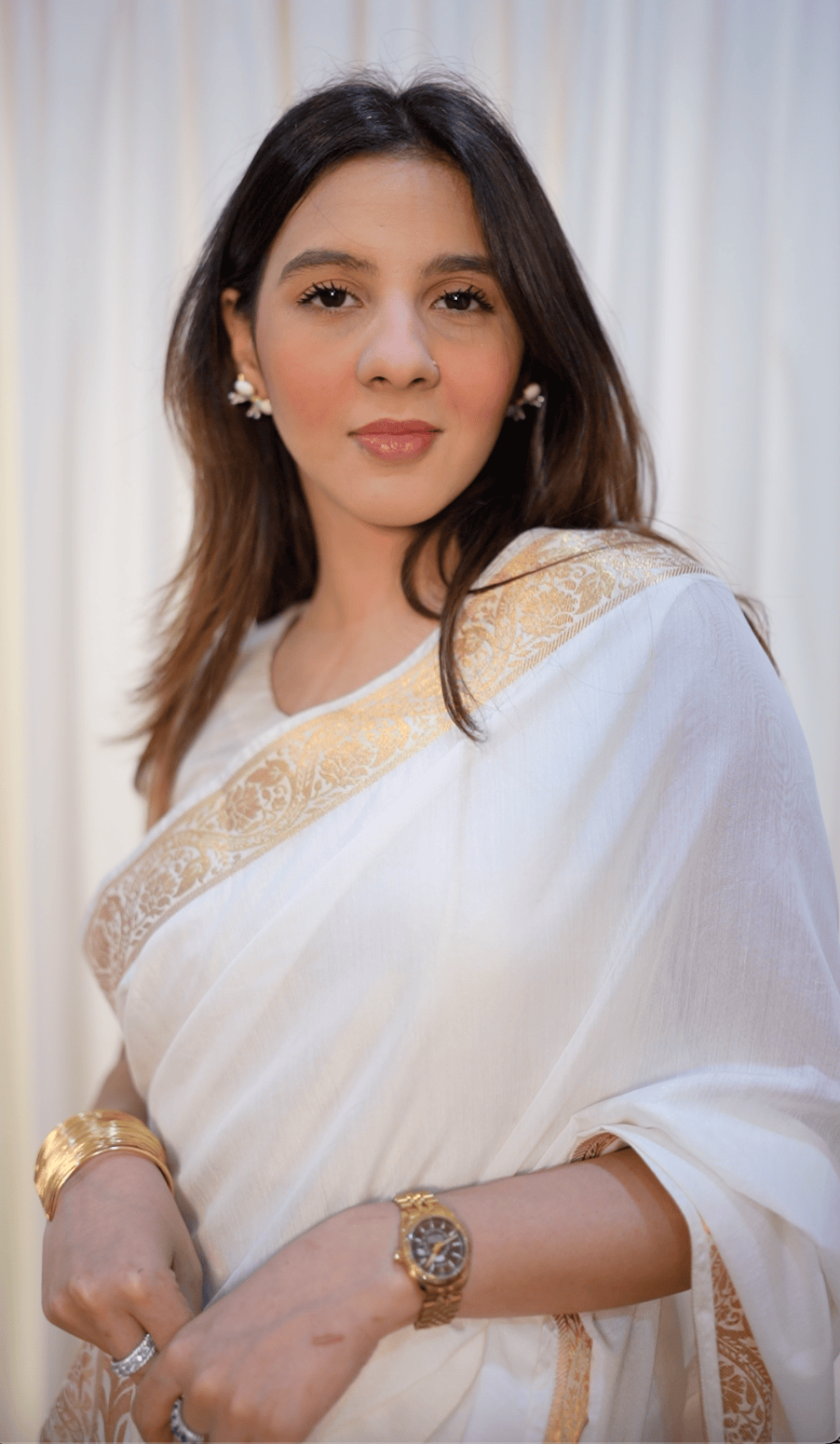 Zaira White - Mul Cotton Saree