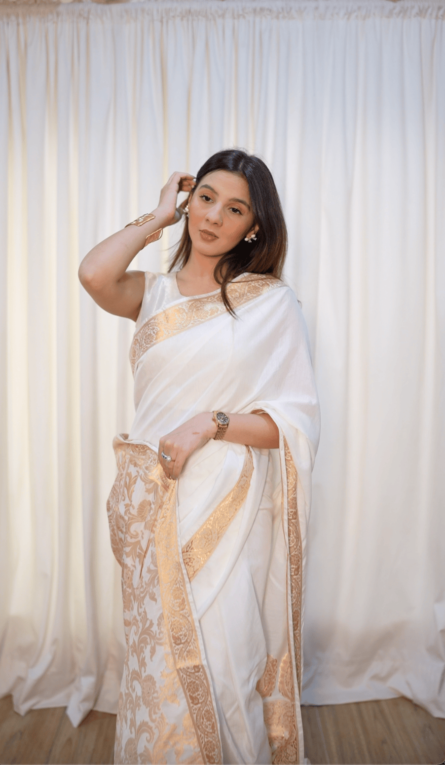 Zaira White - Mul Cotton Saree
