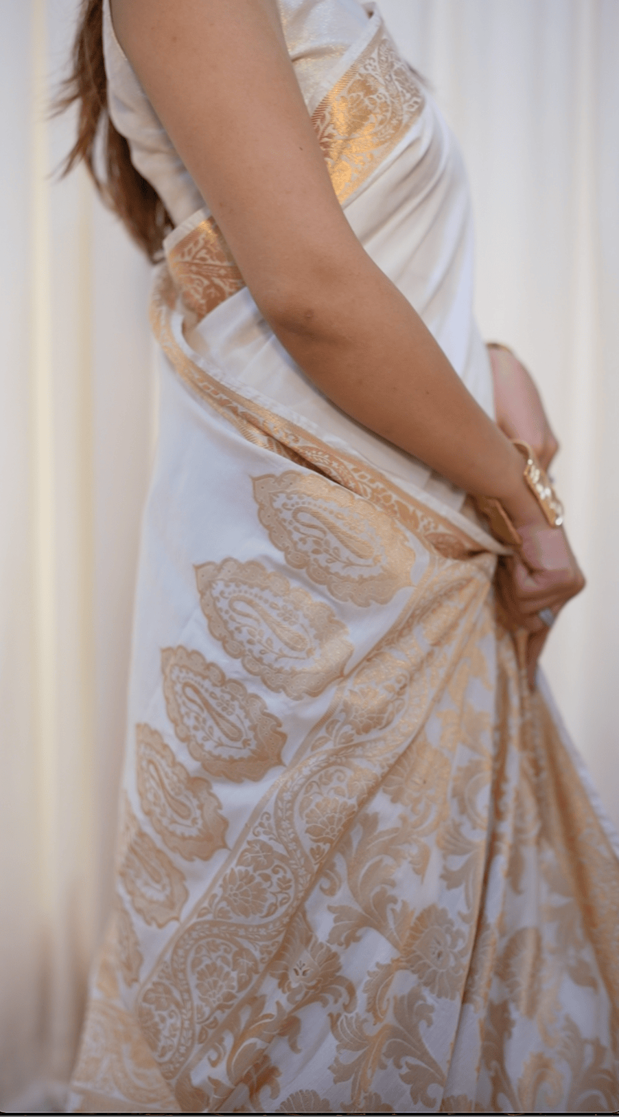 Zaira White - Mul Cotton Saree