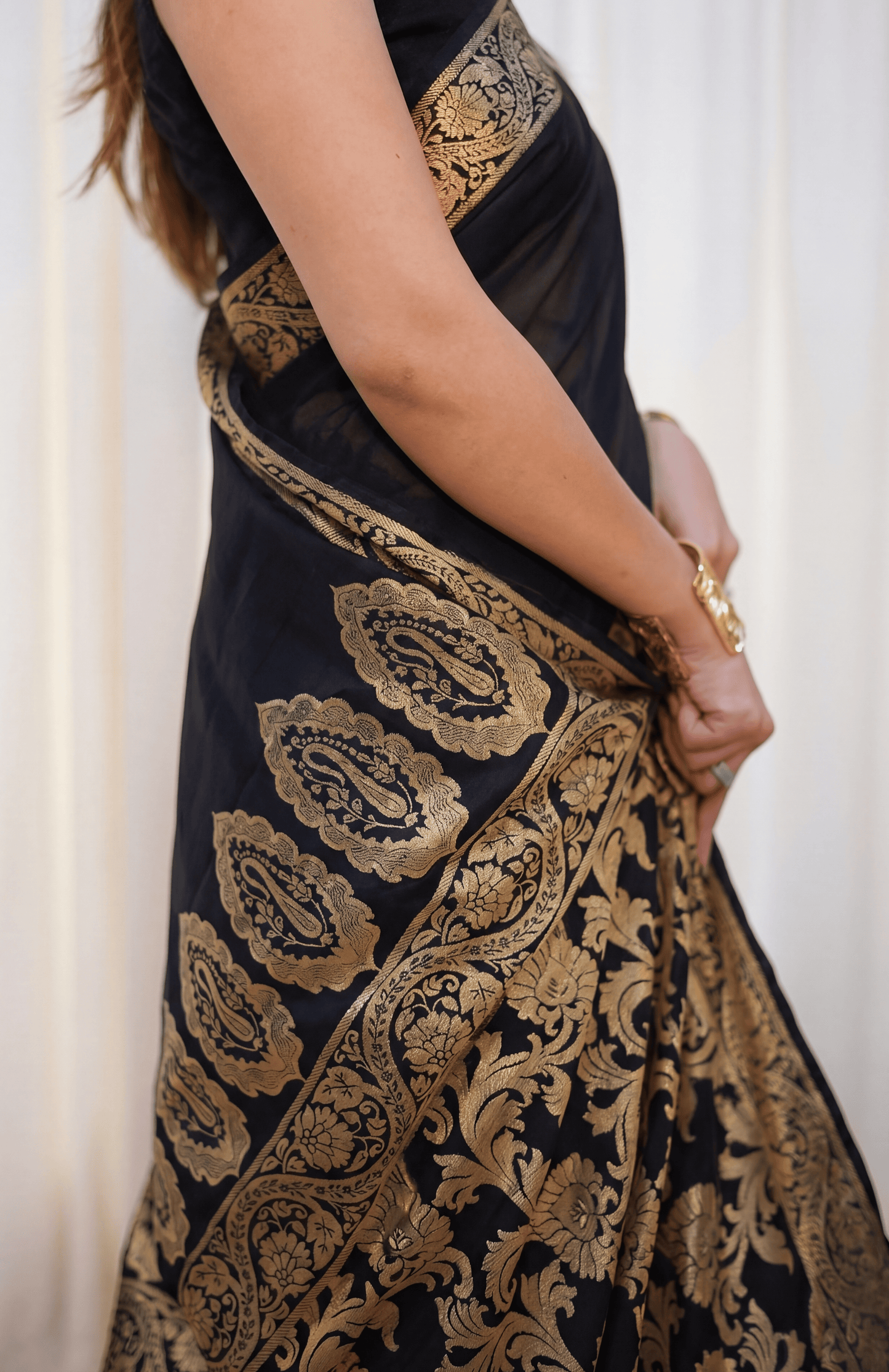 Zaira Black - Mul Cotton Saree